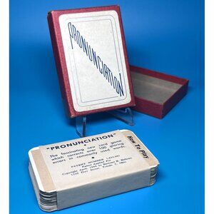 Very Rare 1944 Pronunciation Card Game Deck Bellows Toledo Ohio + Original Case